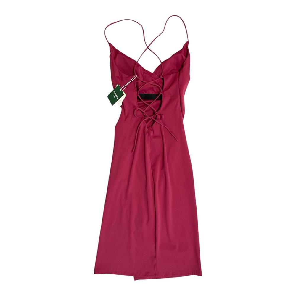Halara SoftlyZero Airy Crossover Ruched Lace Up Bodycon Dress NWT Built-In Bra - Picture 3 of 5